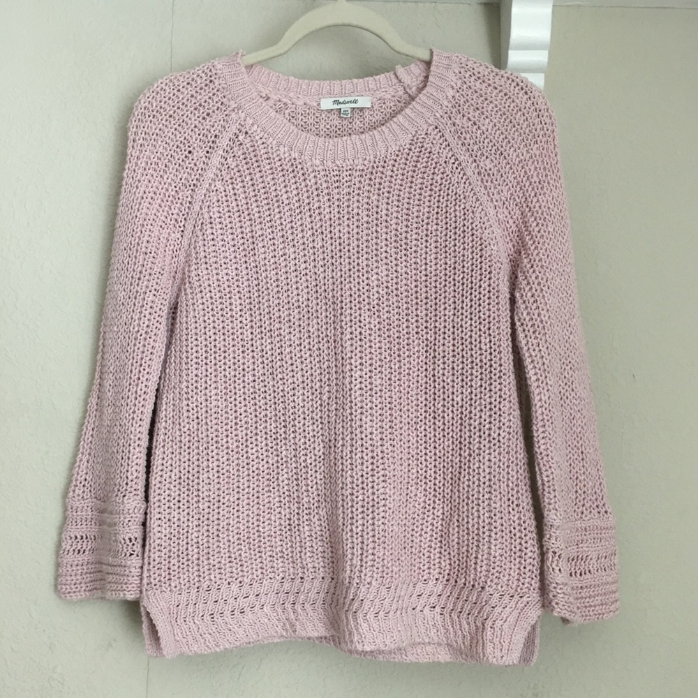 Madewell Blush Knit Crew Cotton Linen Sweater